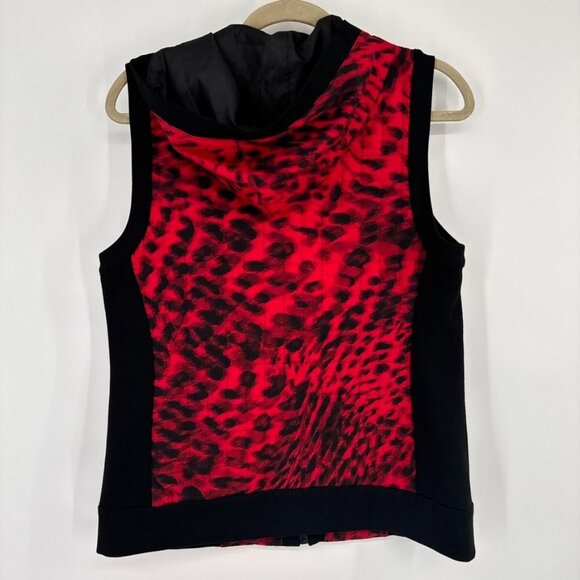 Chicos 1 Zenergy Sleeveless Zip-Up Jacket Red Black Animal Print Size Medium - Picture 11 of 11